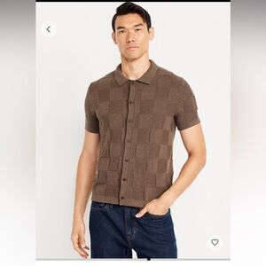 NWT Old Navy Cream Textured Button-Up Shirt in Men’s Large